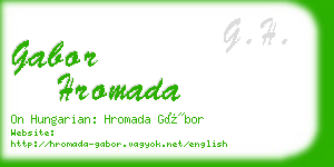 gabor hromada business card